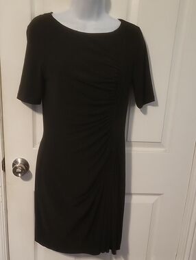 Calvin Klein Black Ruched Midi Dress